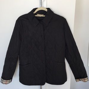 Burberry Quilted Black Coat w Removable Lining S